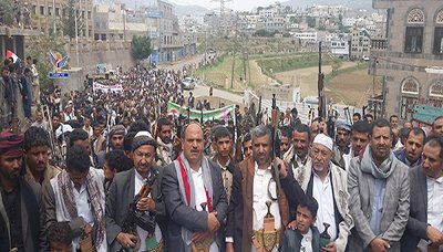 مسيرة جماهيرية حاشدة بإب وفاءً للشهيد الرئيس صالح الصماد