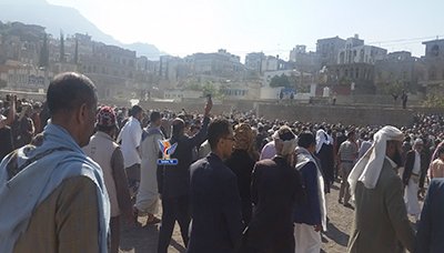 تشييع جثمان مفتي محافظة إب الشيخ عبده الحميدي بإب