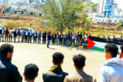 وقفة حاشدة بكلية الزراعة بجامعة إب تضامنا مع الشعب الفلسطيني
