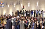 خروج شعبي بالعاصمة صنعاء تأييدا لما تضمنته كلمة قائد الثورة من تحذير للعدو الإسرائيلي