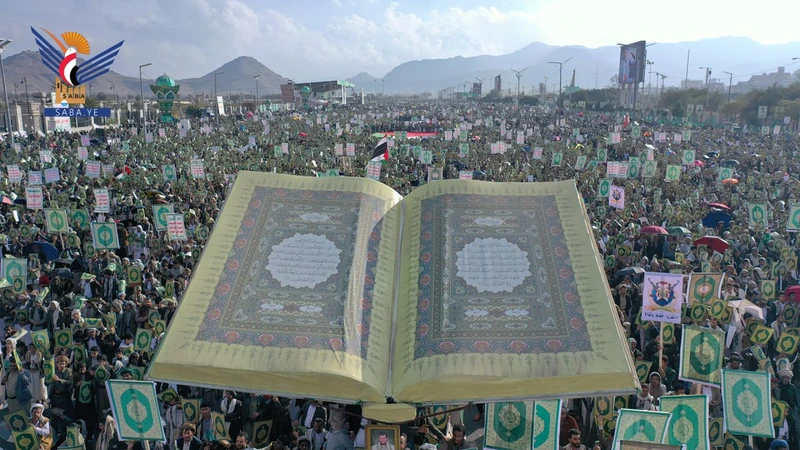 طوفان بشري غاضب بالعاصمة صنعاء في مسيرة 