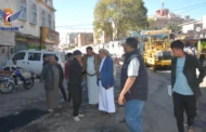 تفقد العمل بمشروع صيانة الشوارع بمركز محافظة إب