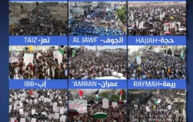 خروج يماني عظيم في العاصمة والمحافظات ثباتا على الموقف ونصرة للبنان واستعدادا لأي تطورات