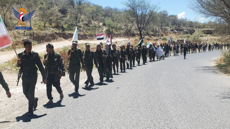 إب.. مسير راجل للتعبئة ومنتسبي أمن مديرية النادرة