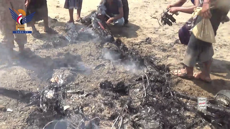 الإعلام الحربي يوزع مشاهد إسقاط طائرة استطلاع مسلّحة نوع 